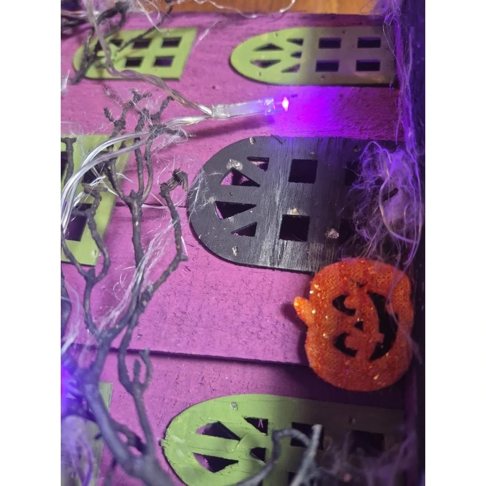 Wooden Halloween HOUSE With Lights